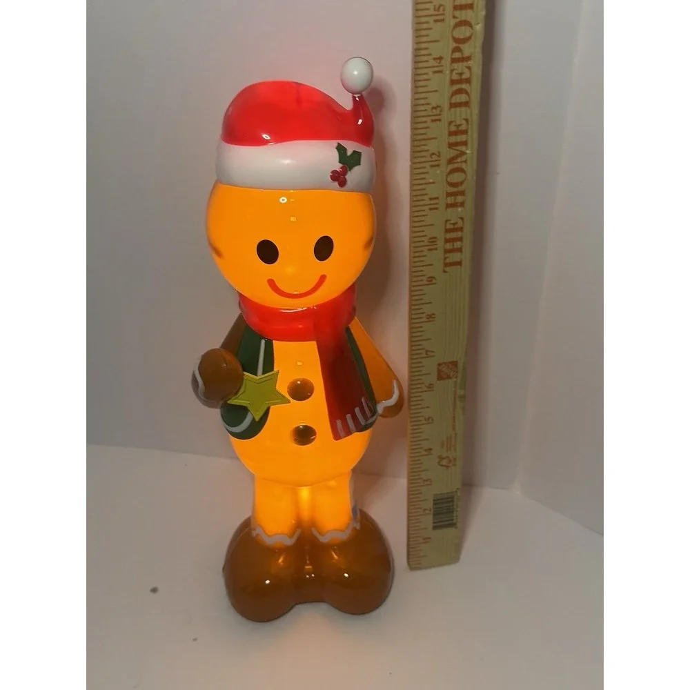 Gingerbread Man 14Inch Plastic LED Battery Operated Festive Tabletop Decor